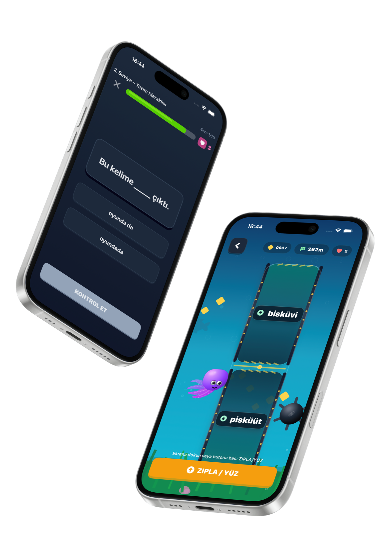 Dilopus test ve oyun ekranları